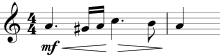 Crescendo and decrescendo fork