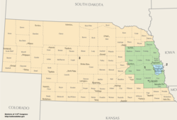 Os distritos congressionais do Nebraska desde 2013