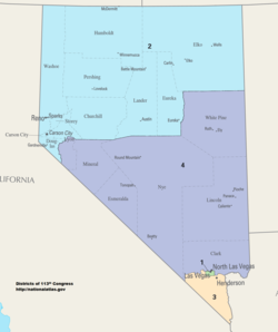 Nevada's kongresdistrikter siden 2013  