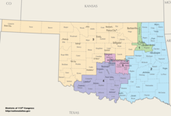 Oklahoma's kongresdistrikter siden 2013  
