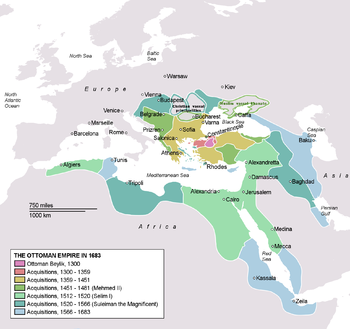 Imperiul Otoman în 1683.  