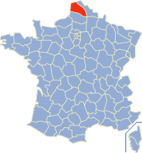 Map showing the location of Pas-de-Calais