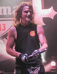 Paul Bostaph con Slayer en el Madison Square Garden el 27 de noviembre de 2013