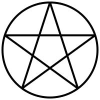 Dette er et pentagram, et symbol, der ligner en stjerne i en cirkel