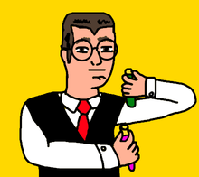 Peter Parker testaa kemikaaleja luonnontieteiden tunnilla.