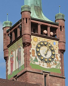 District office tower at the former grand ducal district office Pforzheim at Bahnhofstraße