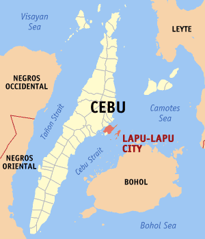 Kort over Cebu-provinsen med Lapu-Lapu City  