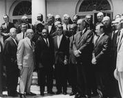 Lyndon Johnson and Robert Kennedy meet with King & other civil rights leaders (1963)