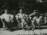 Stalin, Truman og Churchill i nævnte rækkefølge