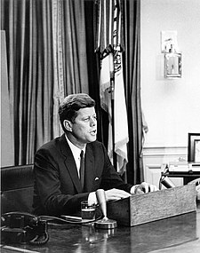 President John F. Kennedy giving his civil rights speech on June 11, 1963