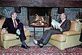 Mikhail Gorbachev (1987) talks with U.S. President Reagan