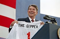 Reagan haciendo campaña para su reelección en Endicott, Nueva York