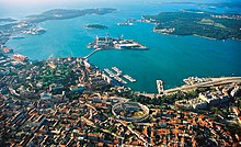 Aerial view of Pula
