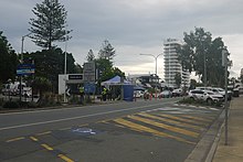 Punto de control de la policía de Queensland en Coolangatta el 4 de abril de 2020  