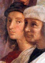 Self-portrait (left), detail from The School of Athens, 1510/11, Vatican Stanzas