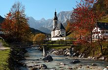 Landscape in the Bavarian Alps: Ramsau near Berchtesgaden, the Reiteralpe in the background