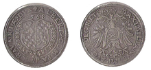 Imperial guilders of Duke Albrecht V of Bavaria Vs.: coat of arms of the Duchy of Bavaria Rs.: imperial eagle with value in the breast shield and inscription (Emperor Maximilian II)