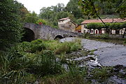 Old bridge over the Grêne river in Rochechouart.