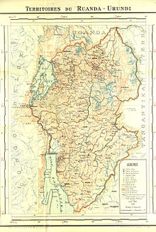Mapa de Ruanda-Urundi.
