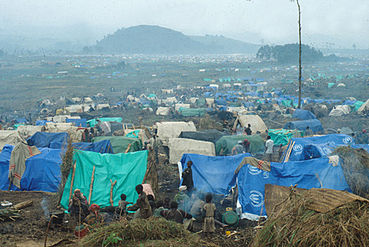 A refugee camp in Zaire for Rwandan refugees