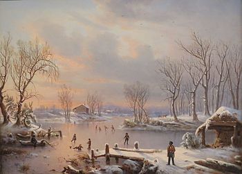 Pohled poblíž Elizabethtownu, N. J. , olejomalba od Régise Françoise Gignouxe, Honolulu Museum of Art  