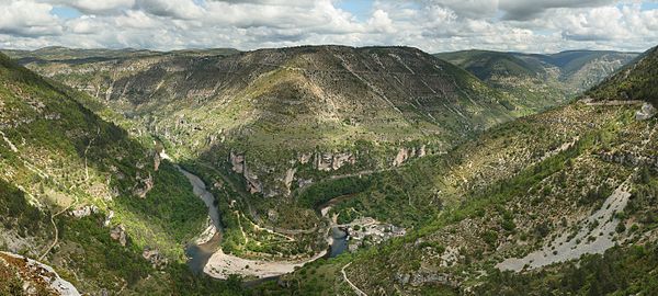 Utsikt över floden Tarn, i Tarns klyftor (Lozère)