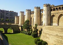 Paleis Aljafería, Zaragoza, gebouwd in de 11e eeuw.