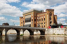 Old City Hall (Vijećnica), later National Library, destroyed during the Bosnian War and renovated until 2014
