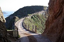 "La Coupée" between the two parts of Sark...