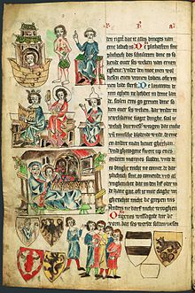 Army shield order in the Oldenburg illuminated manuscript of the Sachsenspiegel