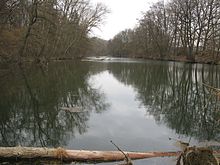 Sennfelder Seenkranz. Today old water of the Main and presumed place of the southern ford over the former southern Main tributary.