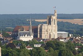 View of Sens with its city hall and cathedral.