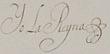 Podpis Marie Amálie Neapolské z roku 1753.  