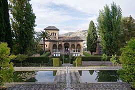 The pool of the El Partal Palace