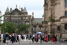 Graduation ceremonies in front of McEwan Hall