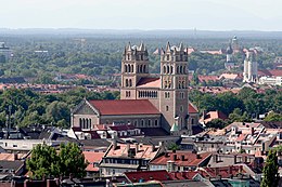 Catholic Parish Church of St. Maximilian seen from the Old Peter