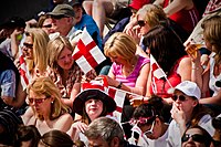 Saint George's Day den 23. april på Trafalgar Square i London.  