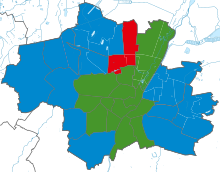 Strongest party in the 2020 municipal election by district: CSU Green SPD
