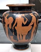 Three young women bathing, 440–430 BCE.