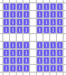 Schematische Darstellung der Rinnen auf einem Briefmarkenbogen