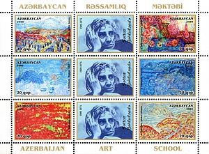 Timbre din Azerbaidjan cu picturile lui Sattar Bahlulzade
