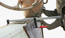 Screw jack in use