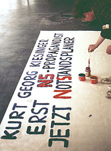 The Nazi past of the Federal Chancellor Kurt Georg Kiesinger and the passing of the emergency laws led to protests in 1968.