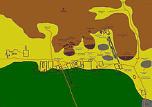 Map with the temples of the dead in Thebes-West