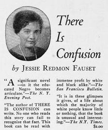 1924 m. laikraščiai recenzuoja Jessie Redmon Fauset knygą "There is Confusion".
