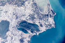 Satellite image of Tunis and surroundings