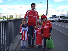 Family of football fans