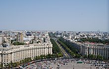View from the Palace of Parliament to Bulevardul Unirii, August 2012