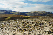 View north-west from the summit of Beinn Bhreac (931 m).