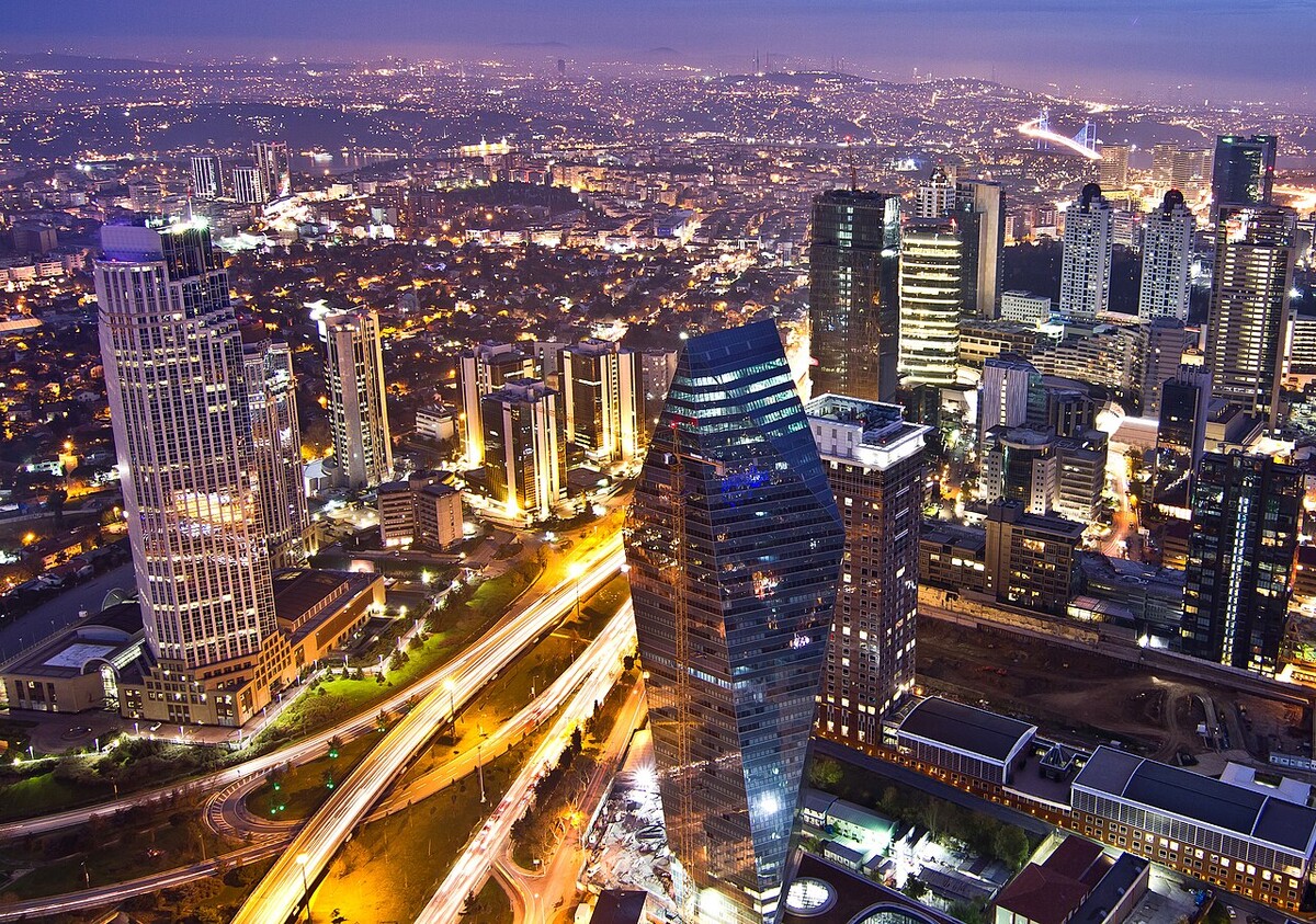 Udsigt over Levent finansdistrikt fra Istanbul Sapphire  